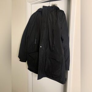 Michael Kors women’s XL puffer jacket long heavy winter outdoor faux fur hood